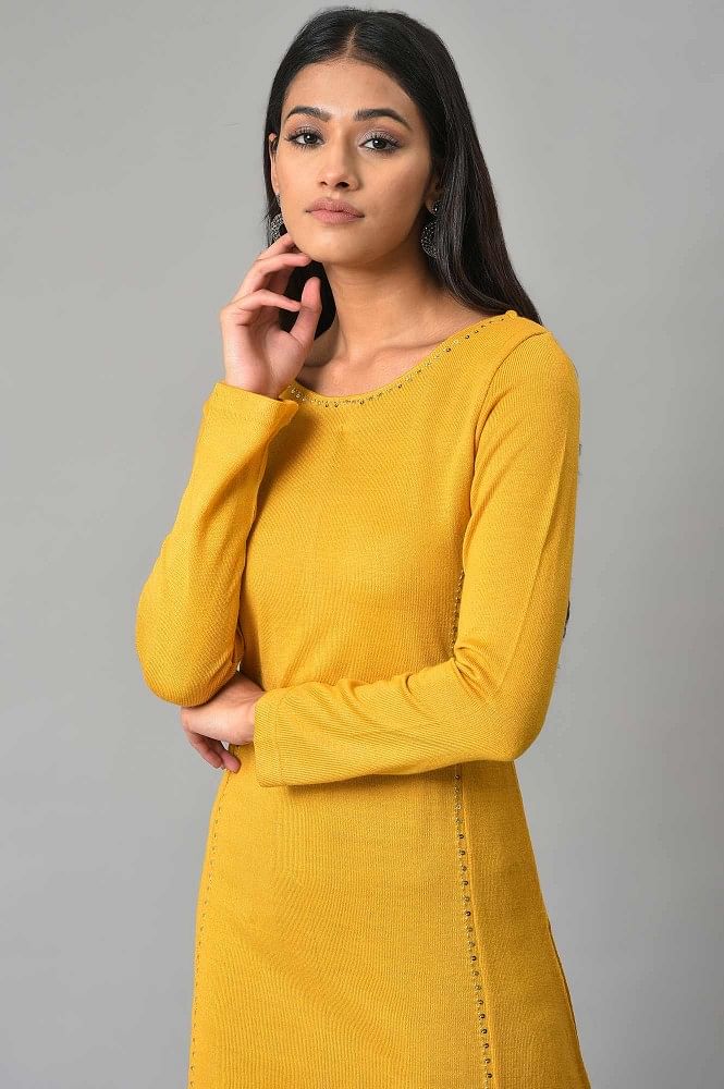 Yellow Ladies Woolen Kurti Set, Size: M at Rs 595 in Ambala Cantt | ID:  2849489083330